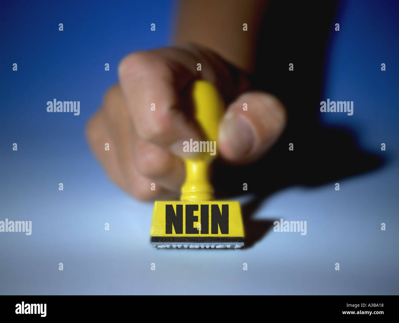 Rubber Stamp marked NEIN Stock Photo