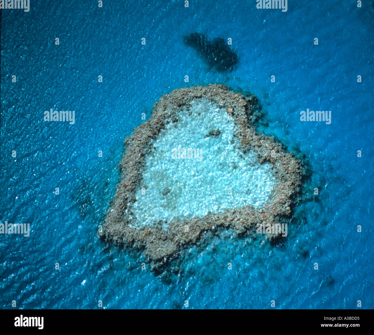 Heart Reef Aerial View Great Barrier Reef Marine Park Queensland Australia Stock Photo