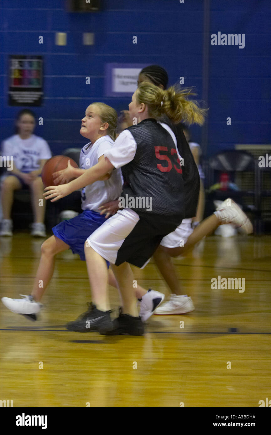 A girls youth basketball game Stock Photo Alamy