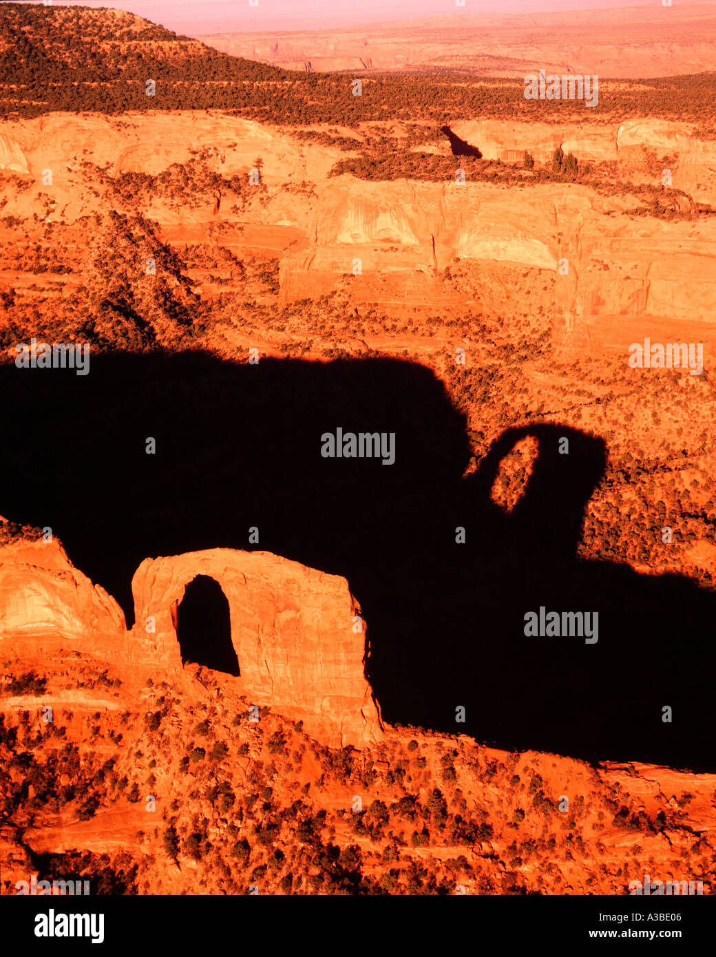 Lukachukai Arch Mountains Navajo Reservation Arizona Aerial view of huge natural arch Also