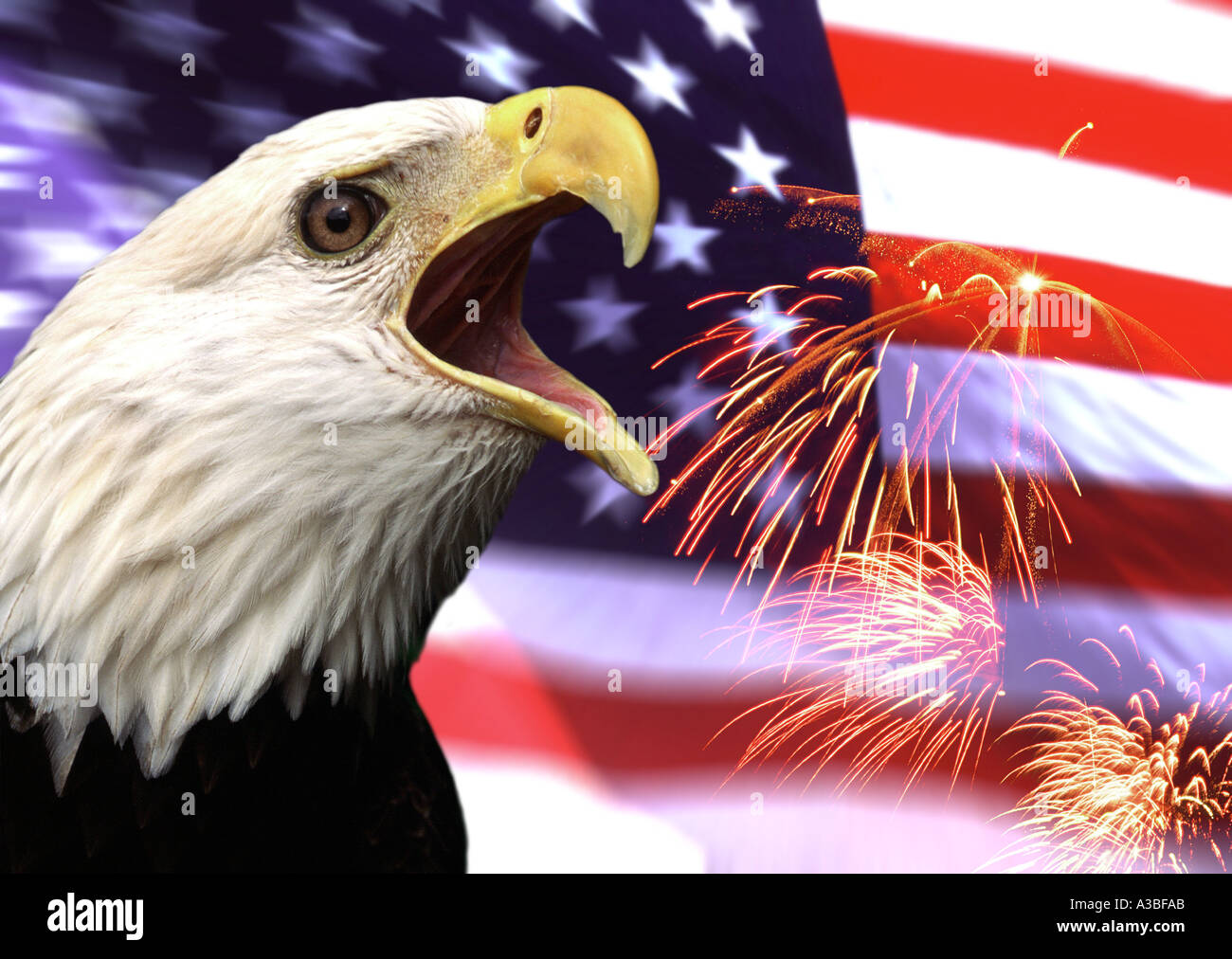 Patriotism in the USA Eagle fireworks Stock Photo Alamy