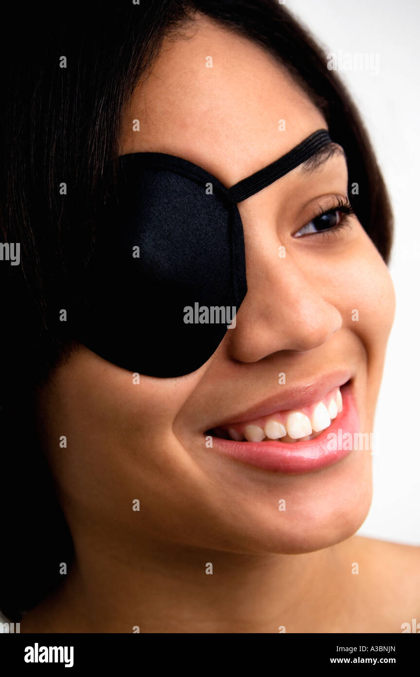 Woman with eye patch Stock Photo 10735532 Alamy