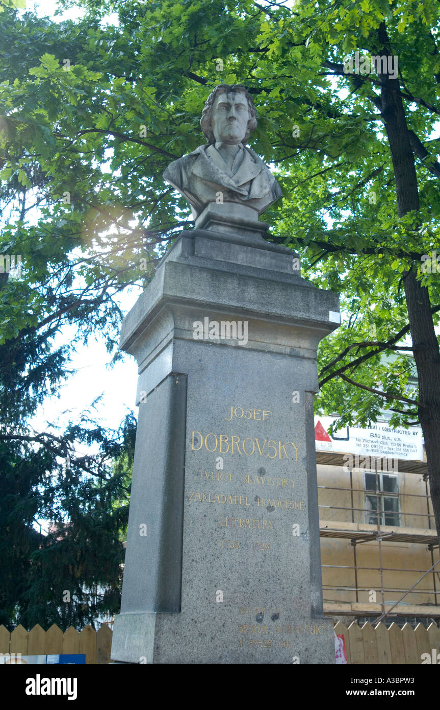 A statue of Josef Dobrovsky, Czech Stock Photo