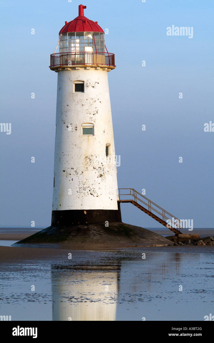 Talacre point of ayr Mostyn bank beacon channel lighthouse River Dee estuary Flint Flintshire North Wales Welsh UK Stock Photo