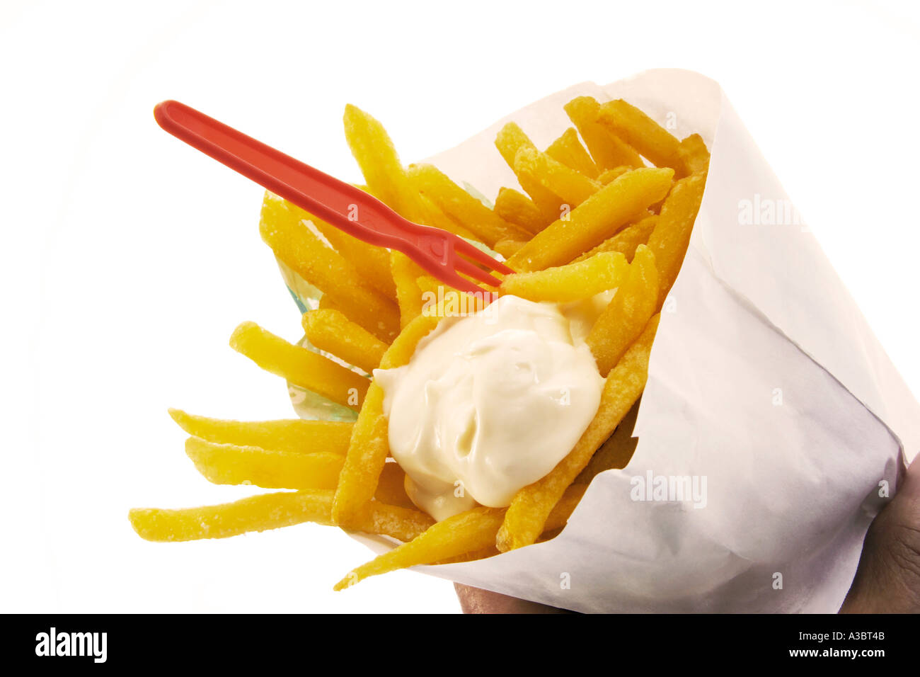 French fries with mayonnaise Stock Photo Alamy