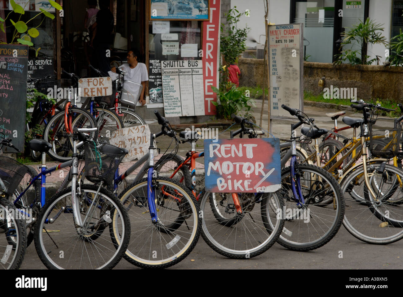 Ubud Motor Bikes for hire to the tourists Island of Bali in Indonesia
