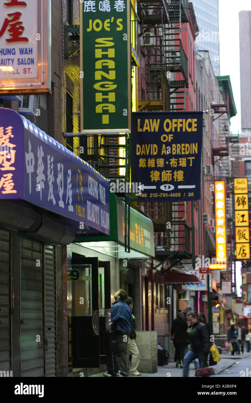 Chinatown signs, New York City Stock Photo