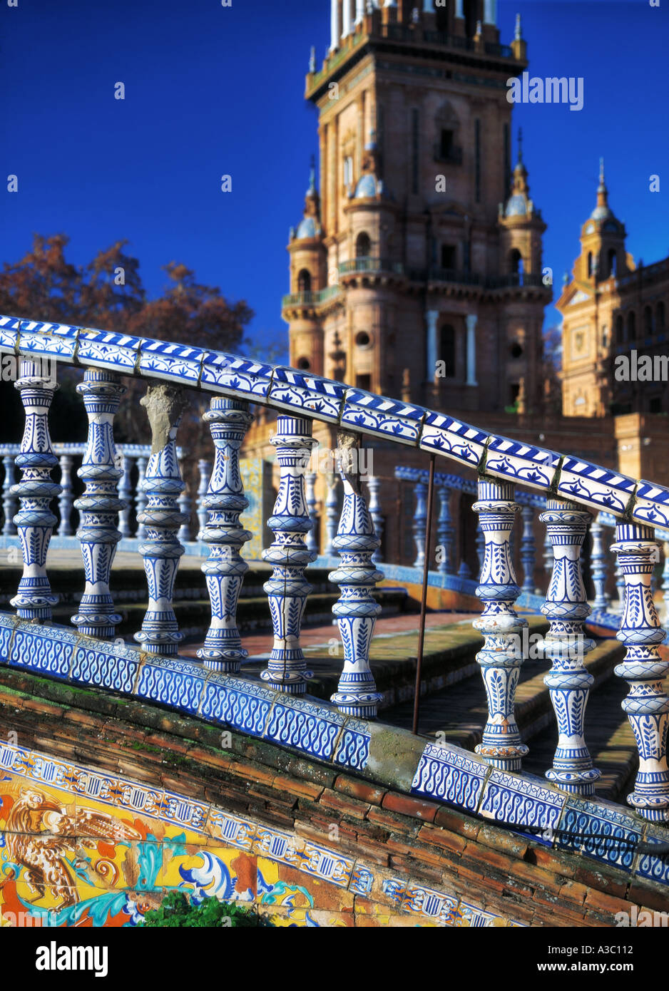 Plaza de España Sevilla Spain Azulejos tiles Stock Photo - Alamy