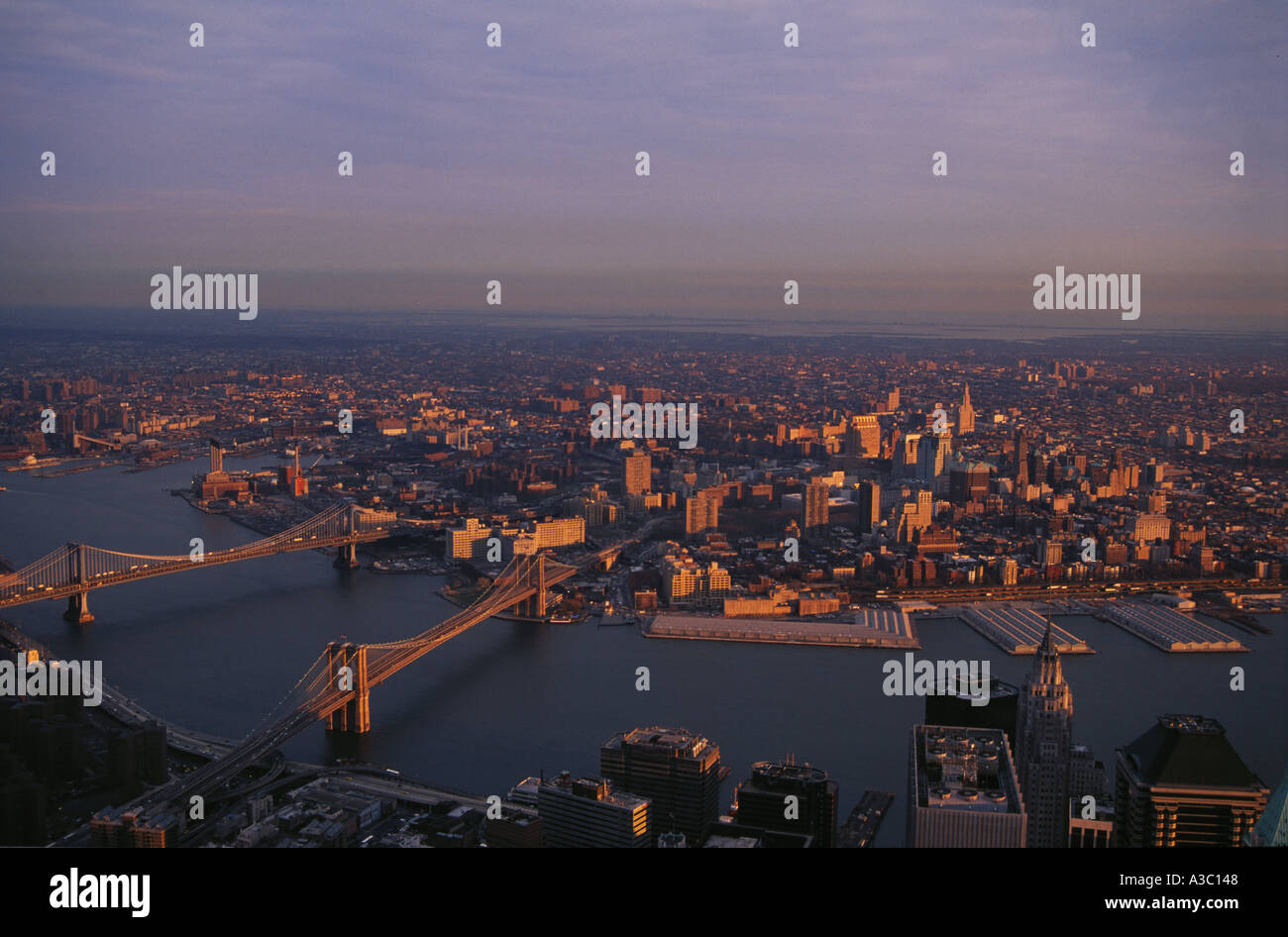 View over Brooklyn from the World Trade Center Stock Photo