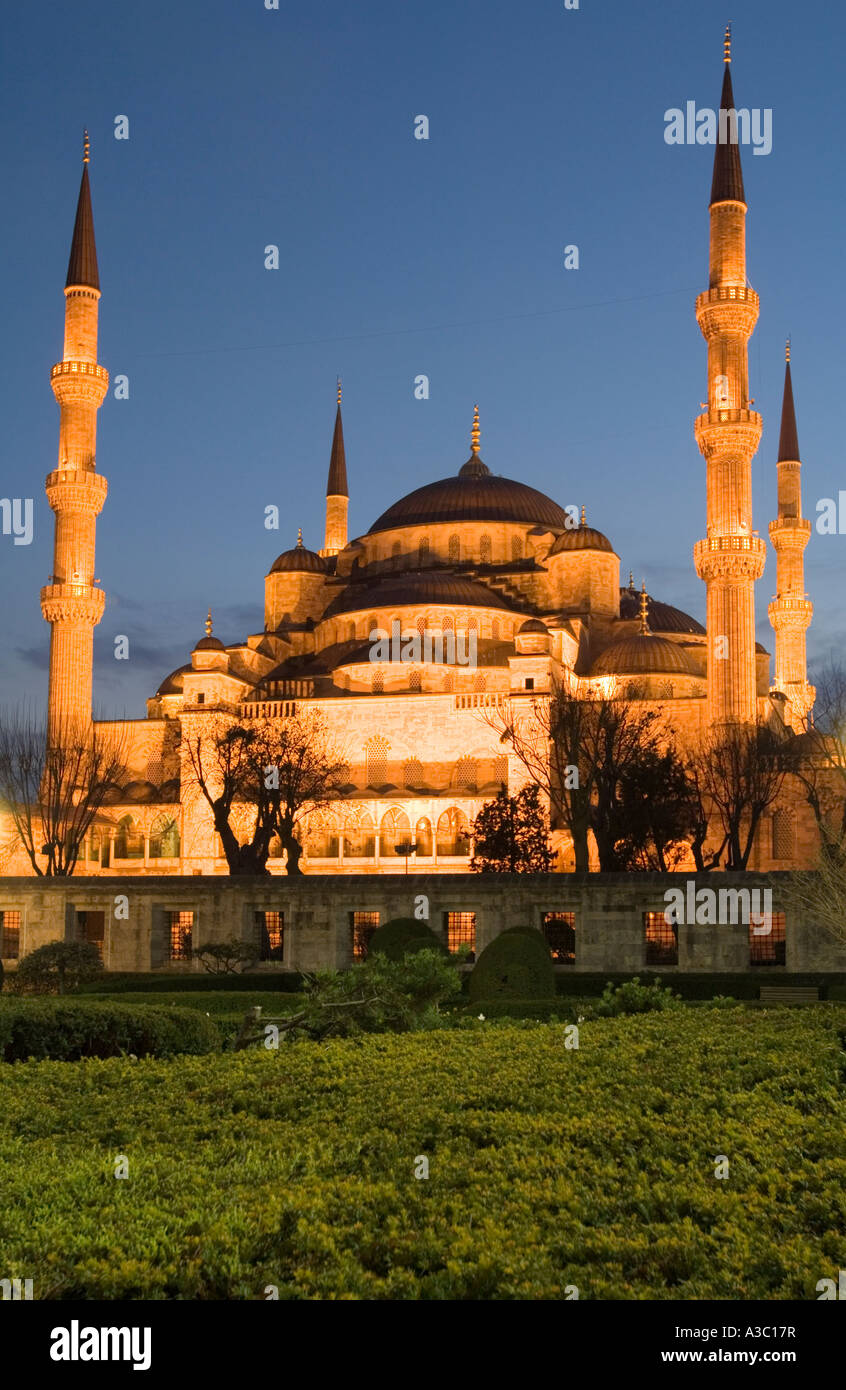 Istanbul, Turkey. The Blue Mosque Illuminated at night (Sultan Ahmet ...