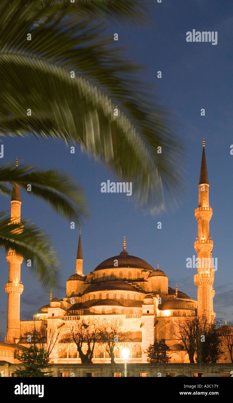 Istanbul, Turkey. The Blue Mosque Illuminated at night (Sultan Ahmet ...