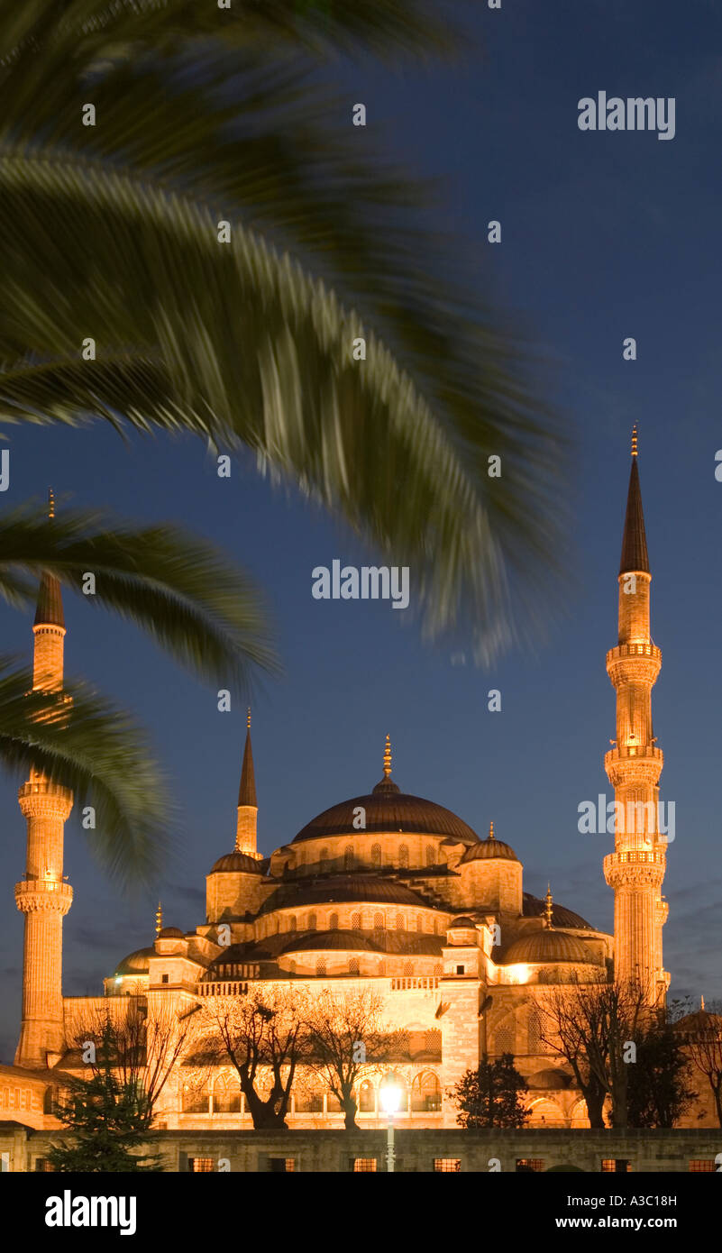 Istanbul, Turkey. The Blue Mosque Illuminated at night (Sultan Ahmet ...