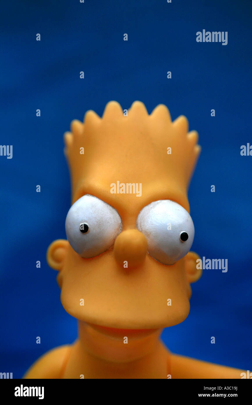 Bart Simpson with blue background Stock Photo