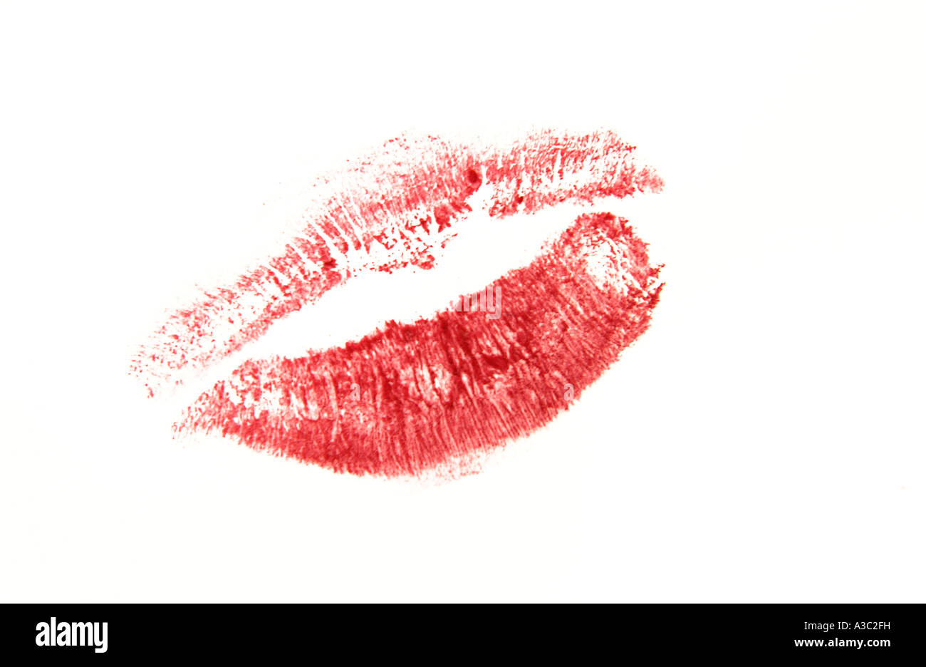 Kiss made with lipstick Stock Photo