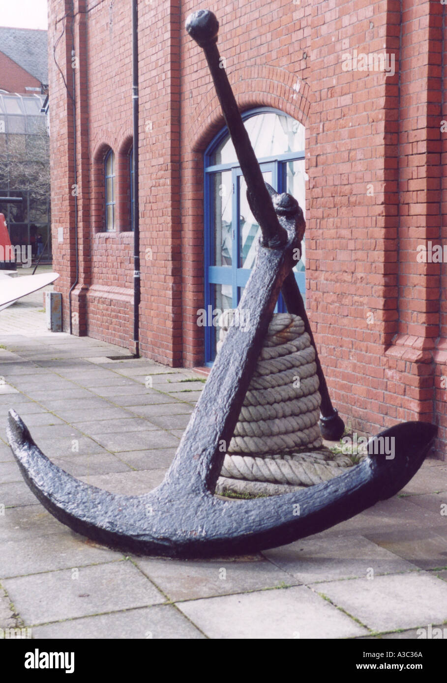 Anchor outside the Maritime Museum in the city of Swansea South Wales GB UK 2002 Stock Photo