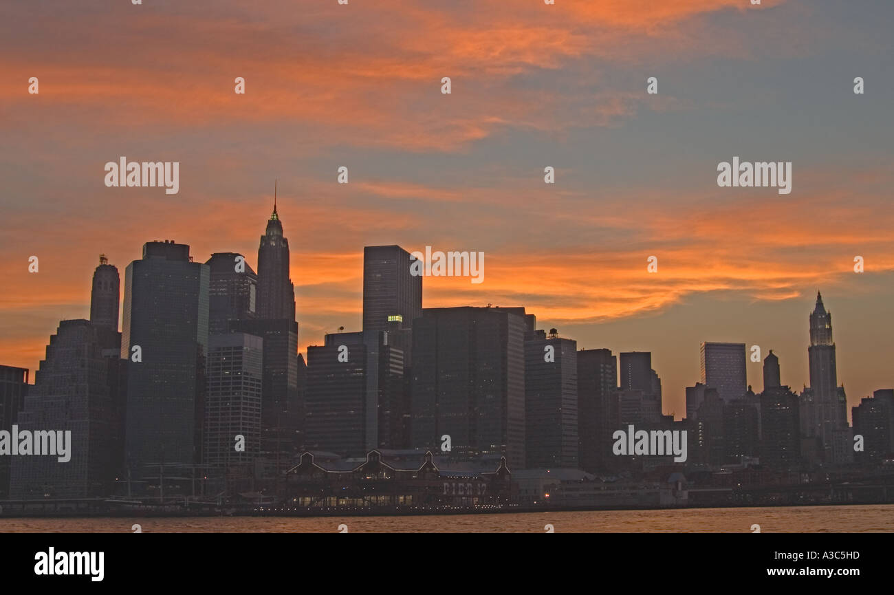 New York City Skyline at Sunset Stock Photo - Alamy