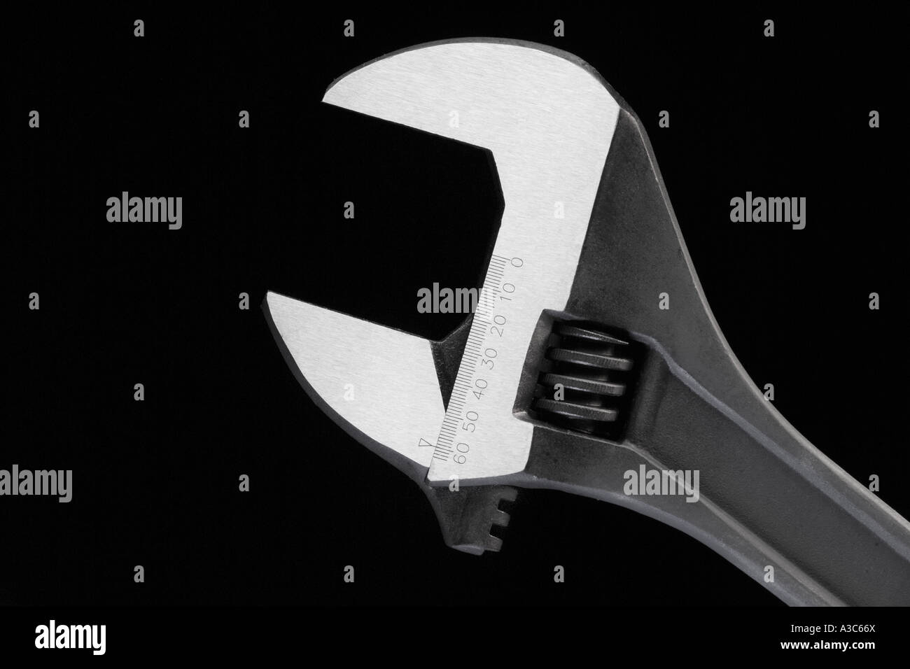 Adjustable Spanner Head Black and Sliver Stock Photo