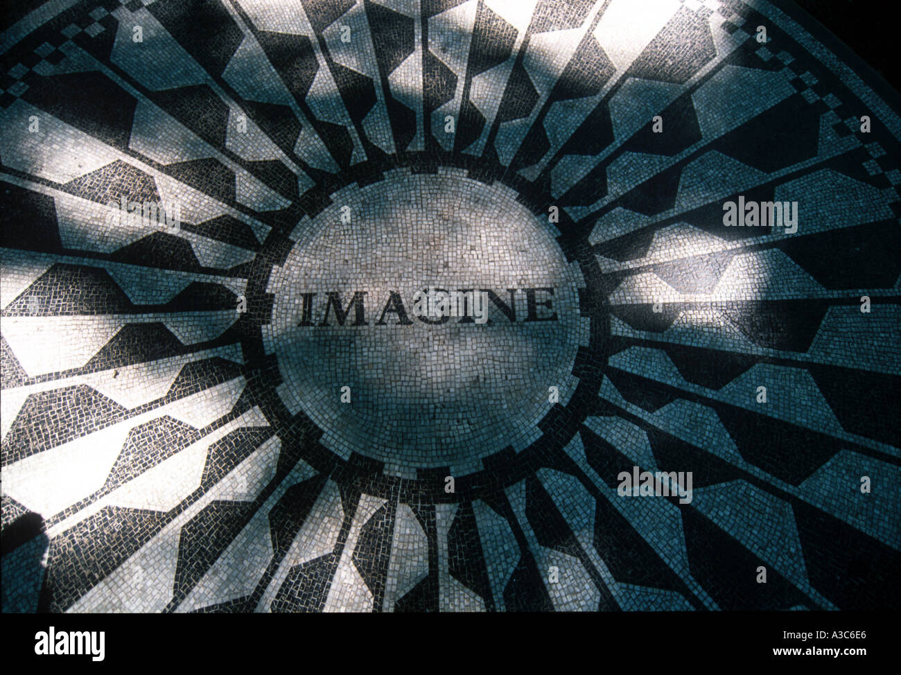 imagine memorial mosaic for John Lennon Strawberry Fields Stock Photo