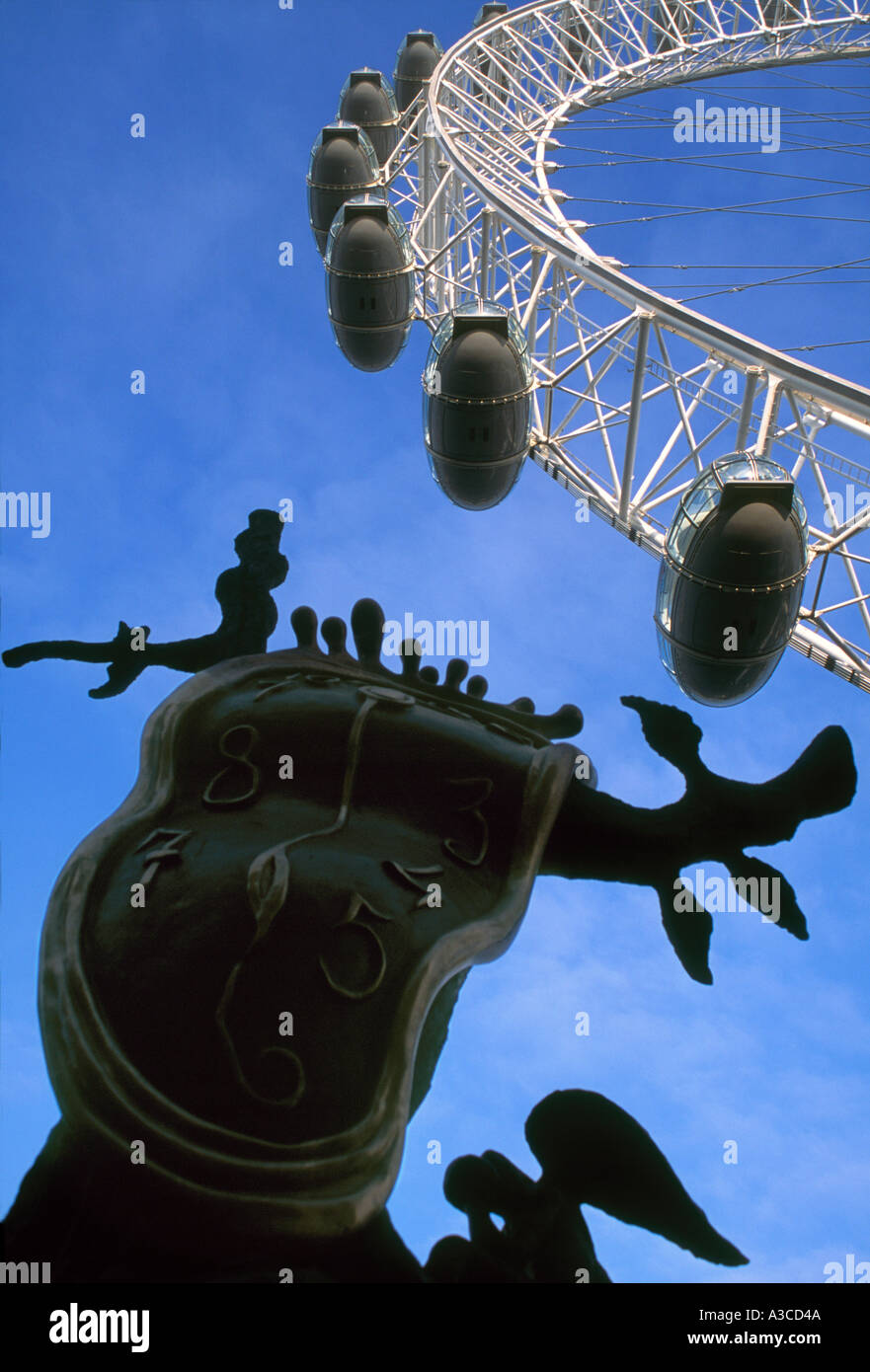Dali and the London Eye Stock Photo