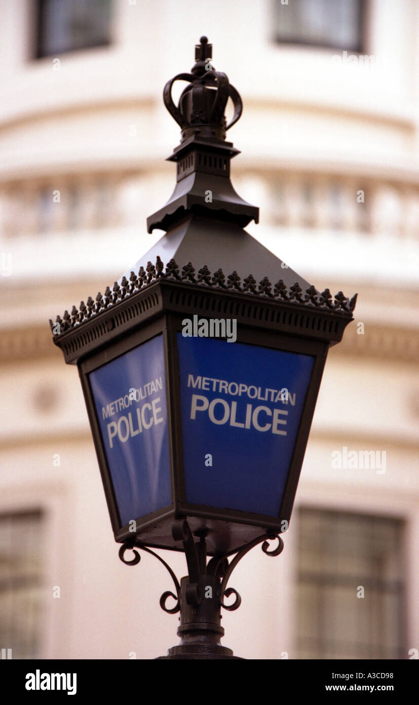 Police Lamppost  Metropolitan Stock Photo