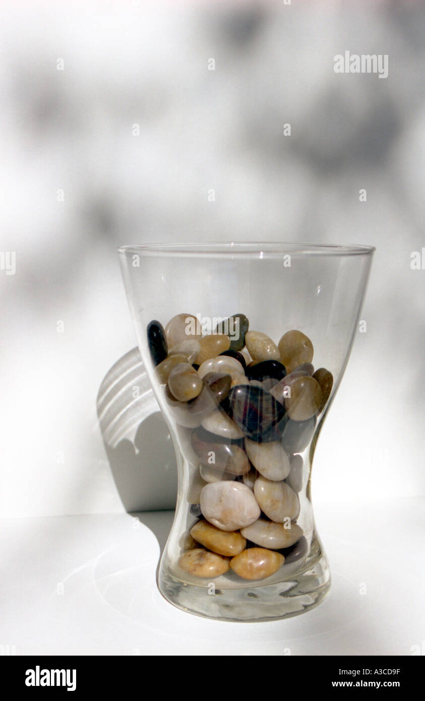 vase with coloured pebbles Stock Photo Alamy