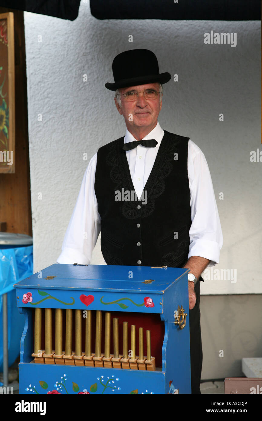 Germany the traditional organ grinder Music Man Stock Photo Alamy
