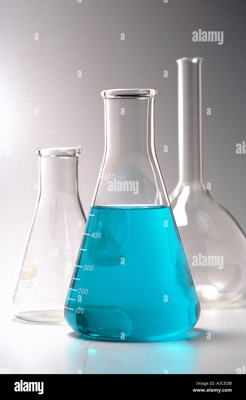 Assorted lab glassware Stock Photo Alamy