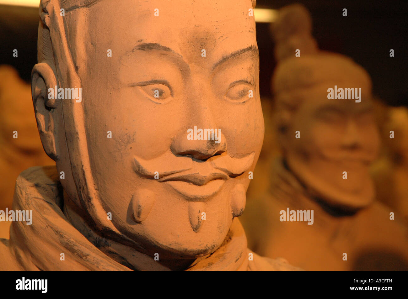 Replica of chinese figure from famous chinese terracotta army of Qinshi Huang dig emperor on
