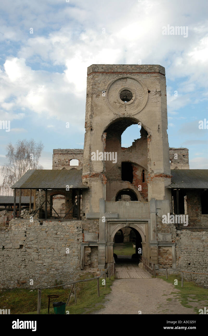 The Krzyztopor (cross and axe) old Castle from XVII century in Ujazd, Malopolska region in Poland Stock Photo