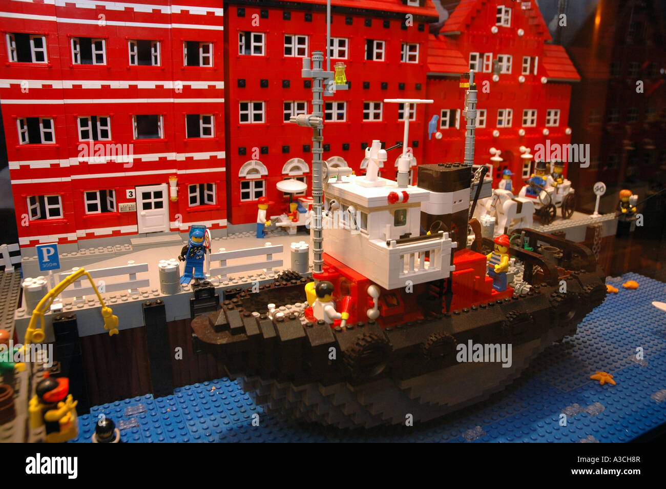 Lego brick harbour Stock Photo