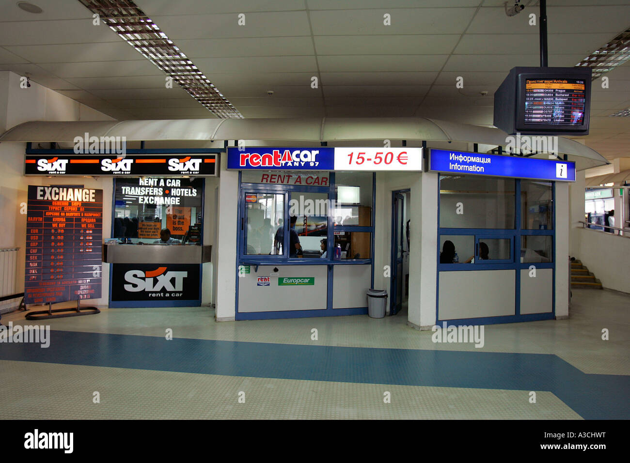 Departures hall Sofia airport Bulgaria Stock Photo