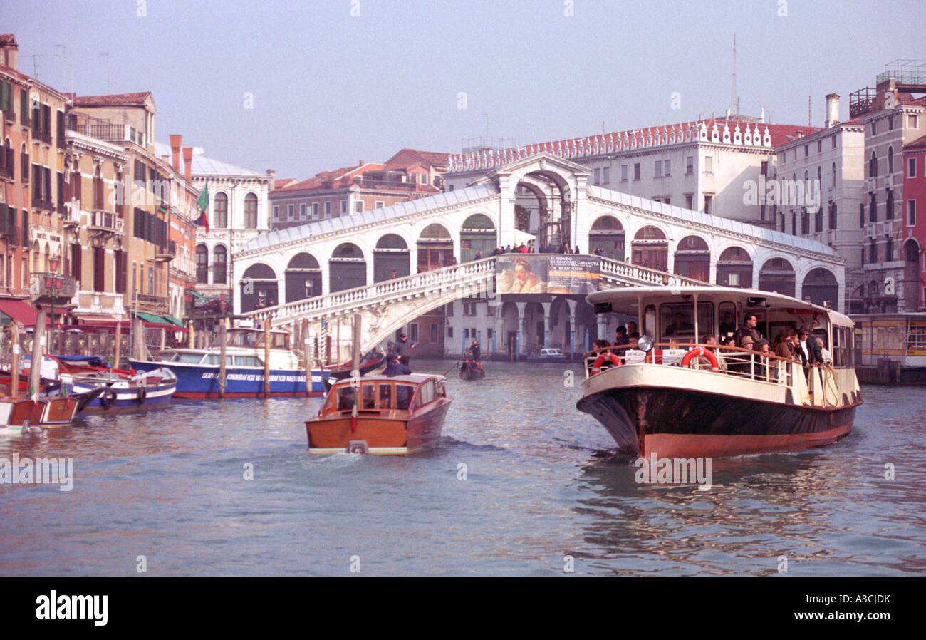pastel shaded view of Rialto Bridge on Grand Canal Venice Stock Photo ...