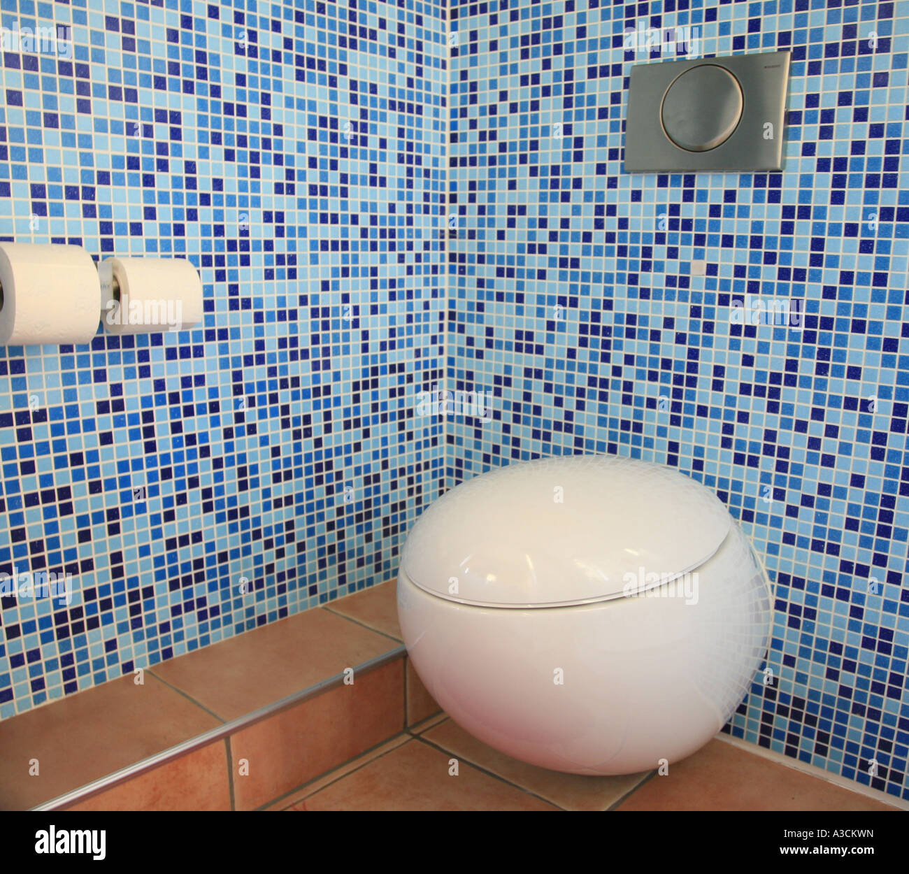 toiletseat with paper and flush Stock Photo Alamy