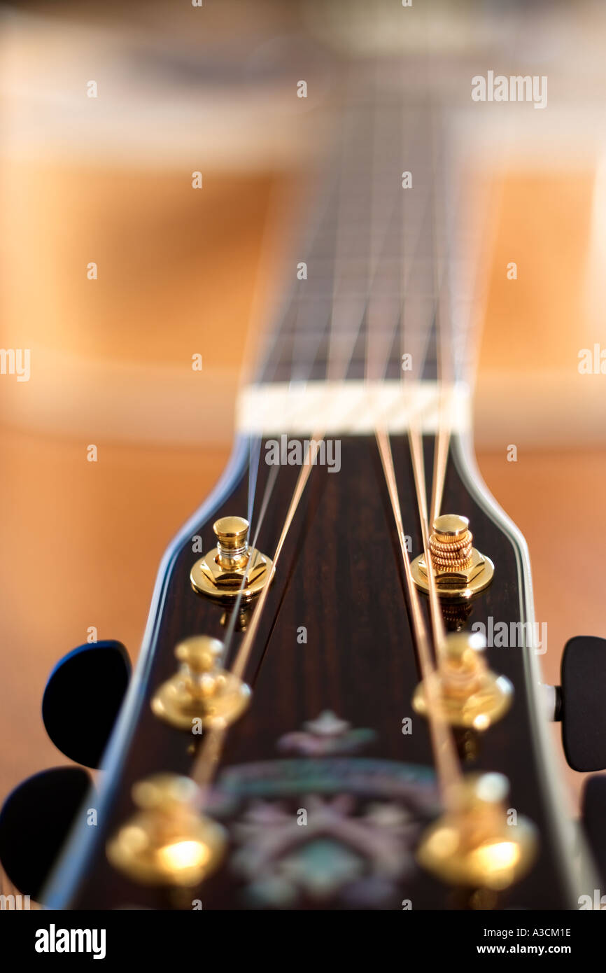 Guitar Close Up tuners Stock Photo