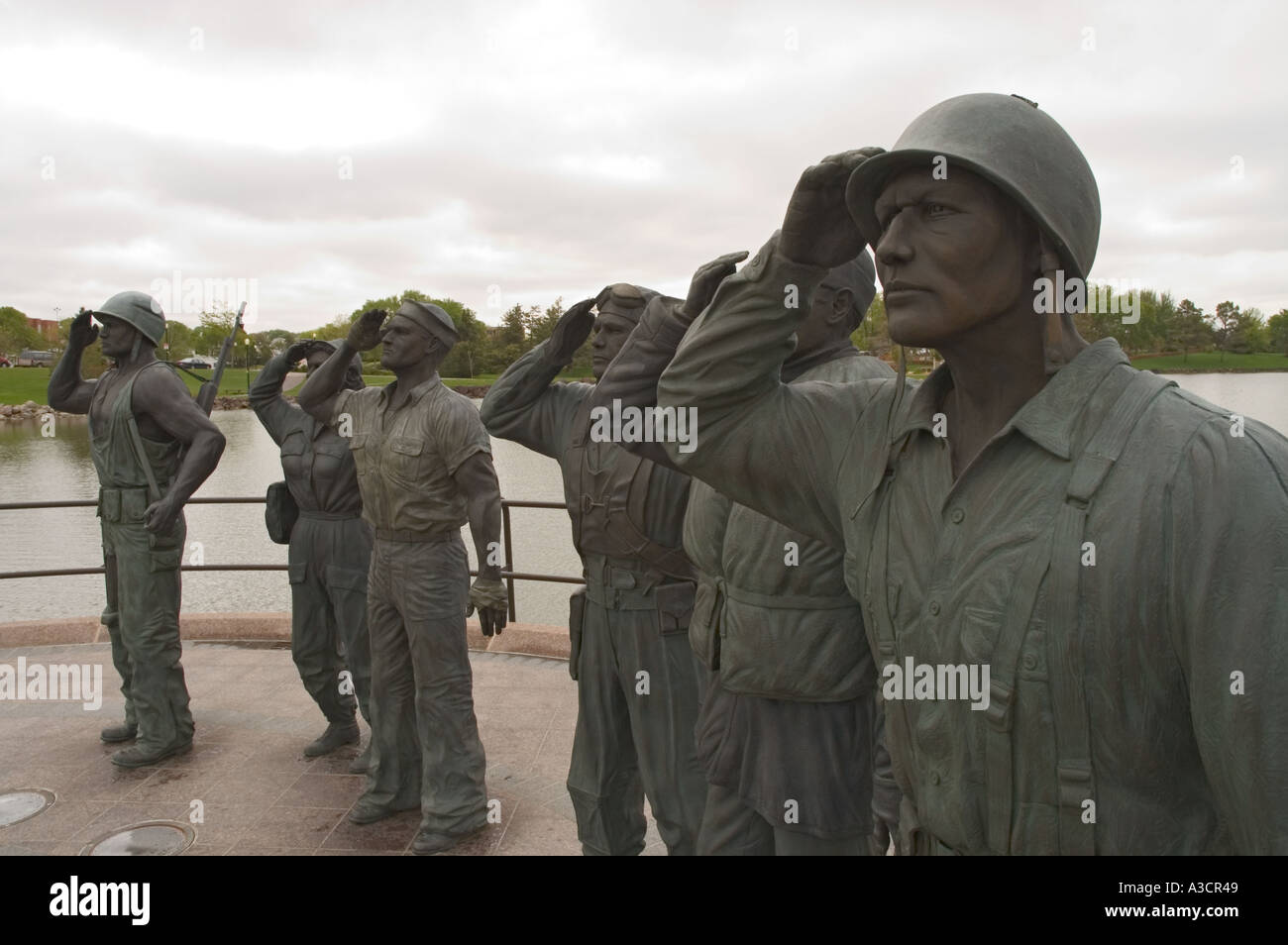 South Dakota Pierre War Memorial sculpture on grounds of State Capitol Stock Photo