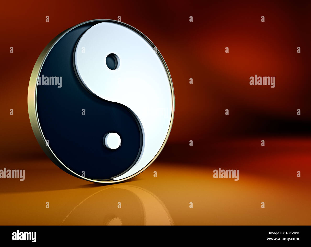 Taiji Symbol of Yin and Yang Yin and Yang are two terms of the chinese philosophy Stock Photo
