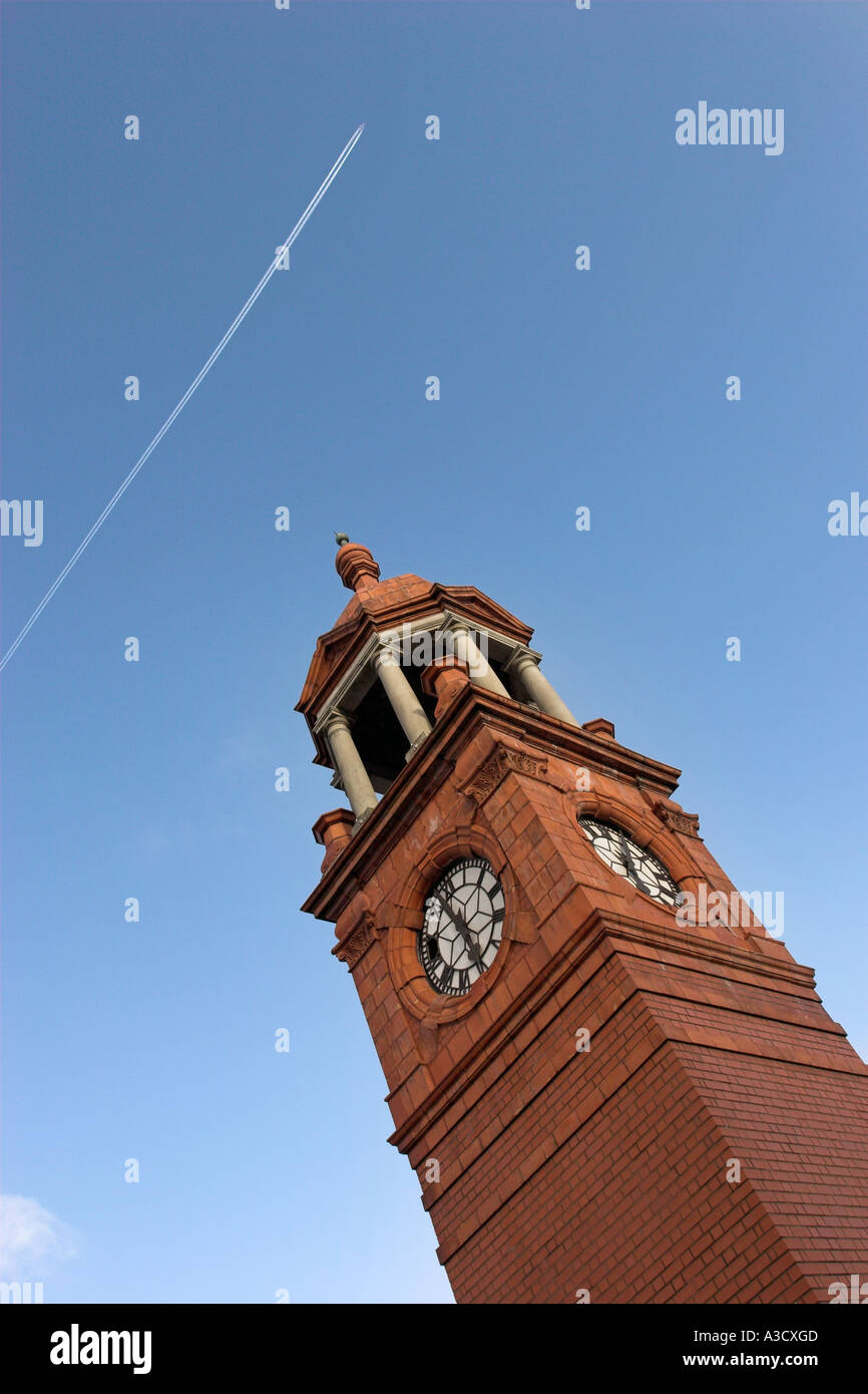 Clock tower outside Bolton Railway Station Stock Photo Alamy