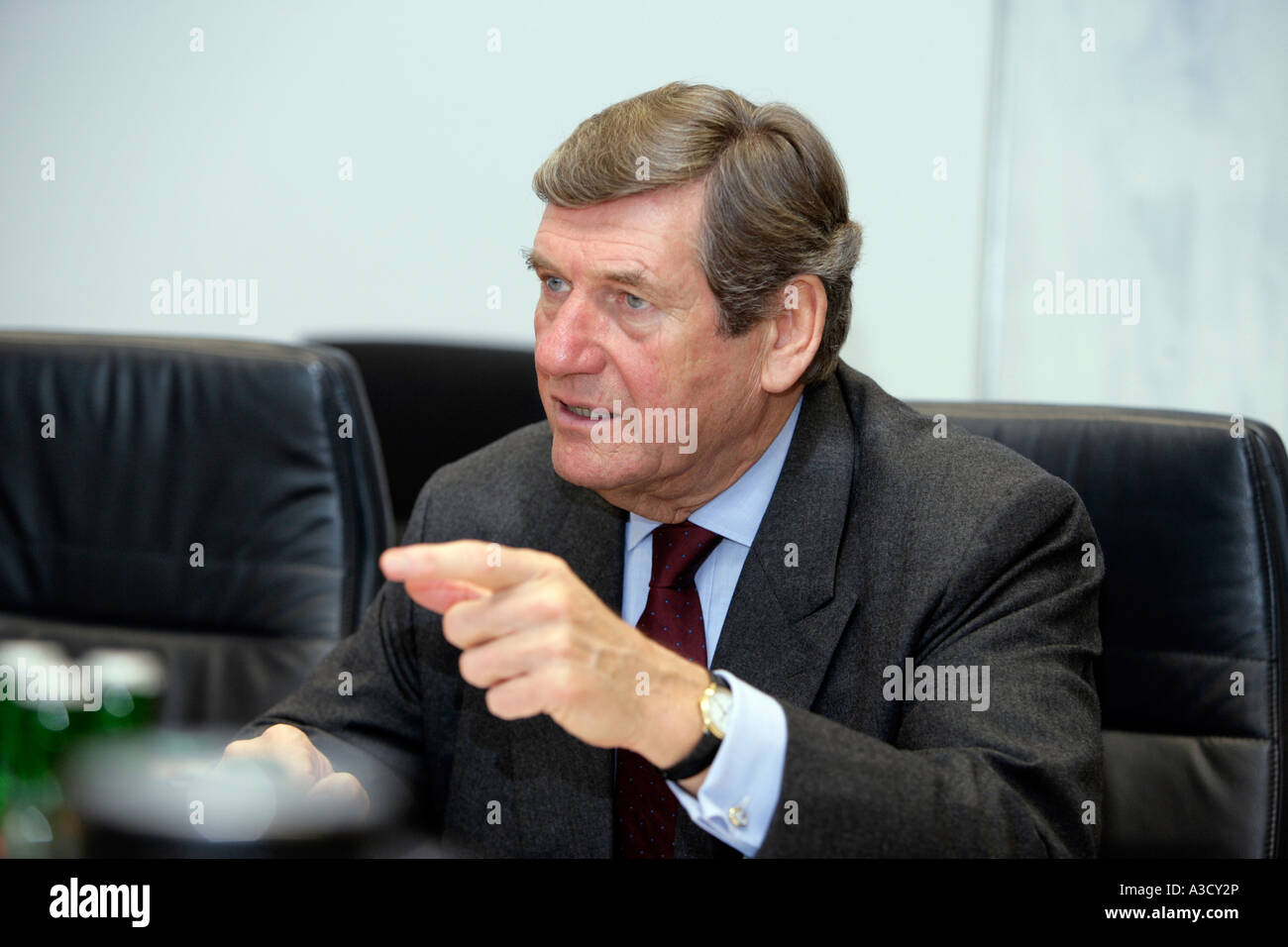 Dr Ekkehard Schulz chief executive officer of Thyssen AG during an interview Stock Photo