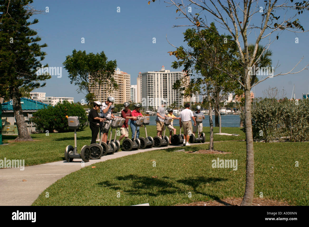 Segway scooters and personal transporter classes in Sarasota Florida USA Stock Photo