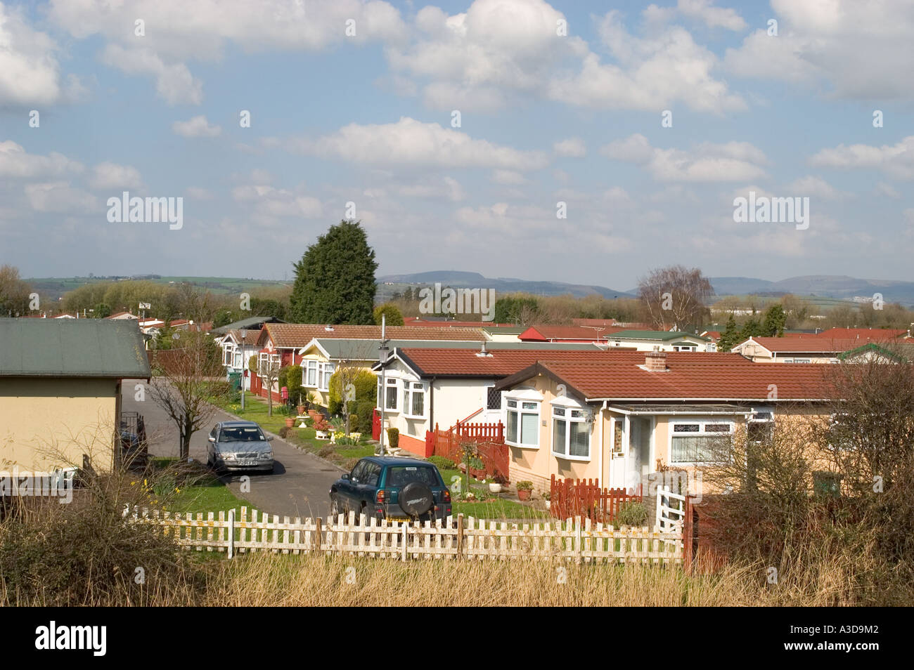Lighthouse Caravan Park Wentloog Levels Newport South East Wales Stock Photo Alamy