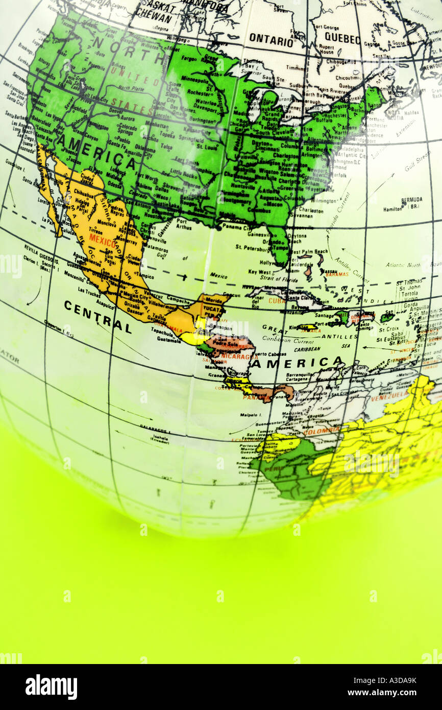 Americas map hi-res stock photography and images - Alamy