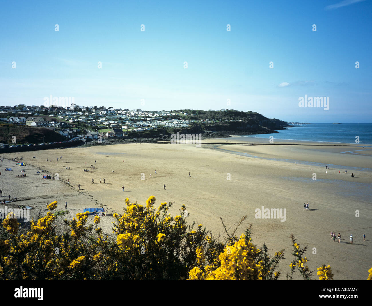 SANDY BEACH At BENLLECH From Isle Of Anglesey Coastal Path On Cliff SANDY BEACH At BENLLECH From Isle Of Anglesey Coastal Path On Cliff