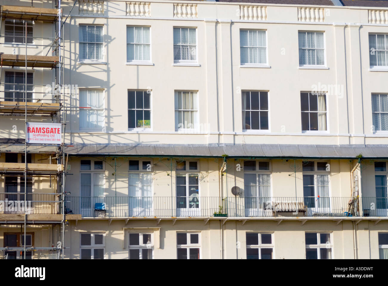 A Regency terrace under renovation in Ramsgate, Kent Stock Photo Alamy