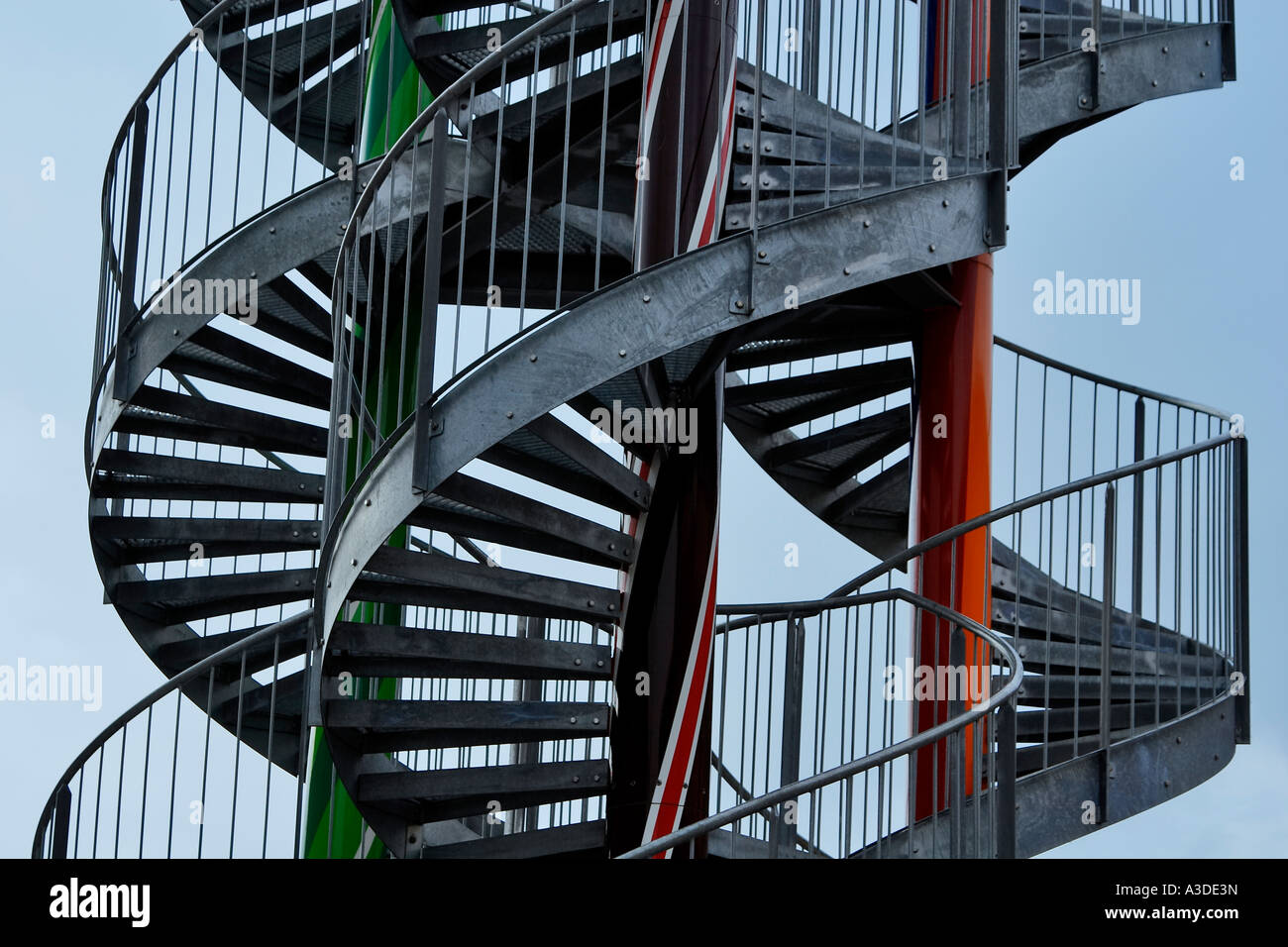 Public spiral staircase in Hamburg-Allermoehe, Germany Stock Photo