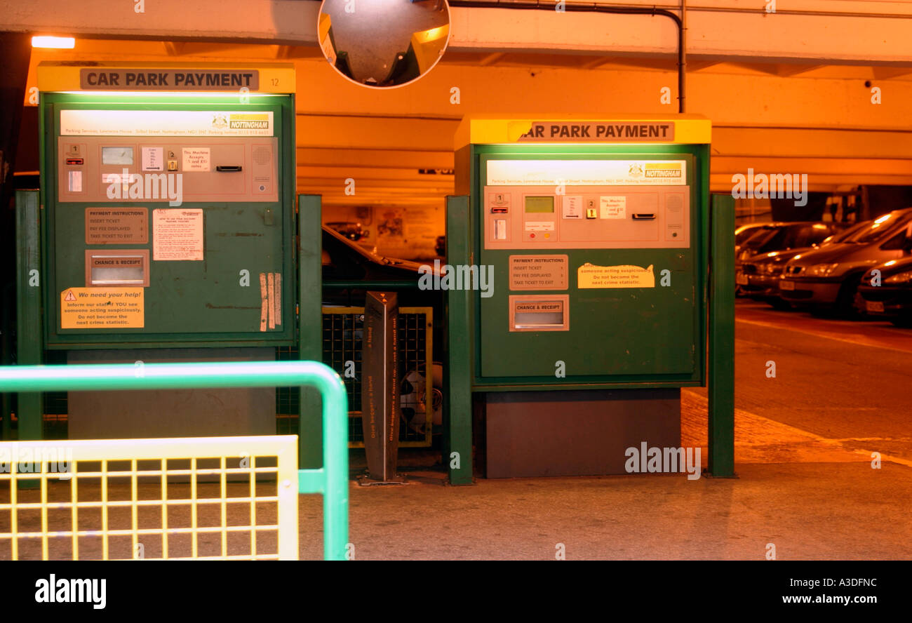 Car Park Payment machines at the Fletcher Gate Car Park in Nottingham