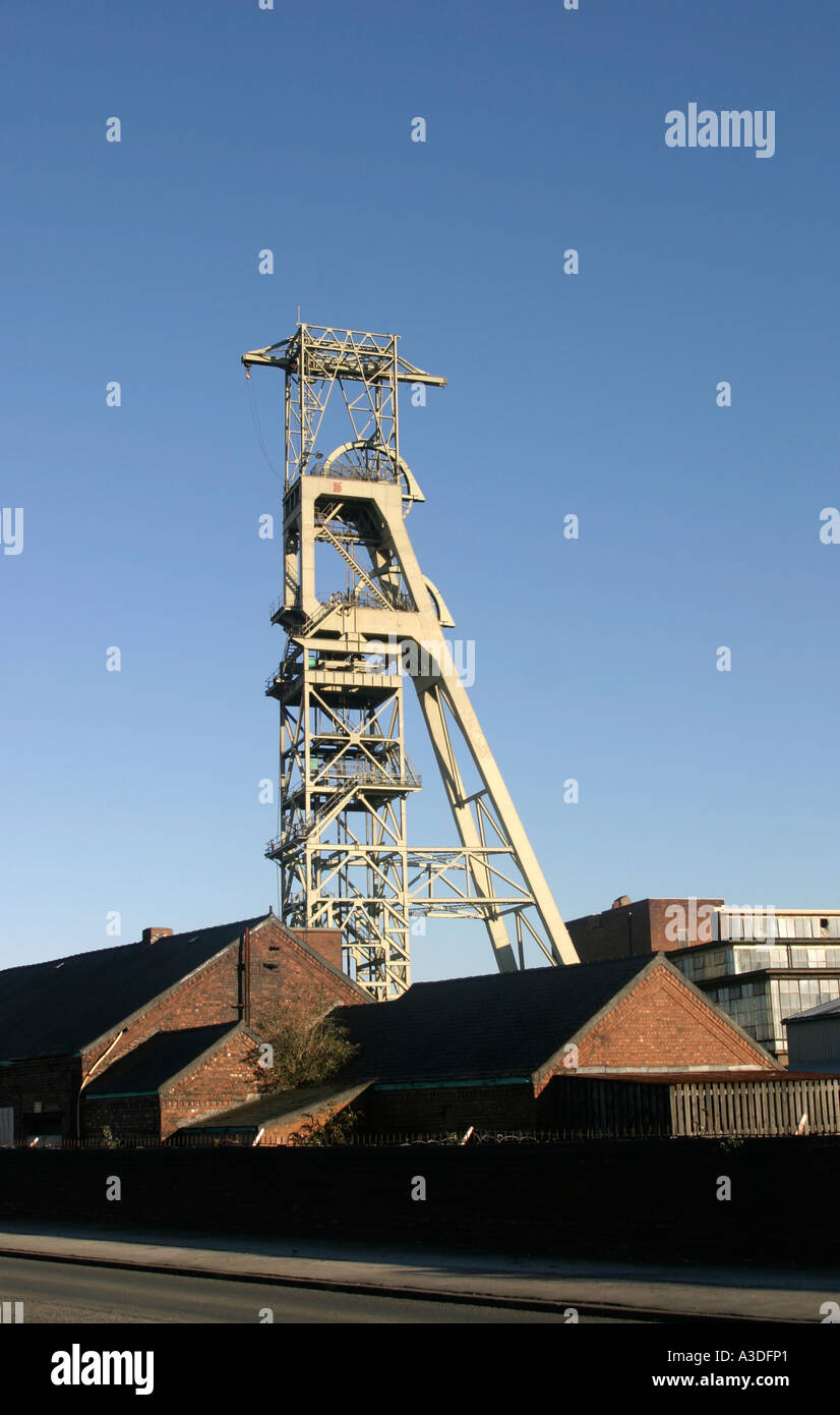 The pithead winding gear Clipstone Colliery Clipstone nr Mansfield Nottinghamshire Stock Photo