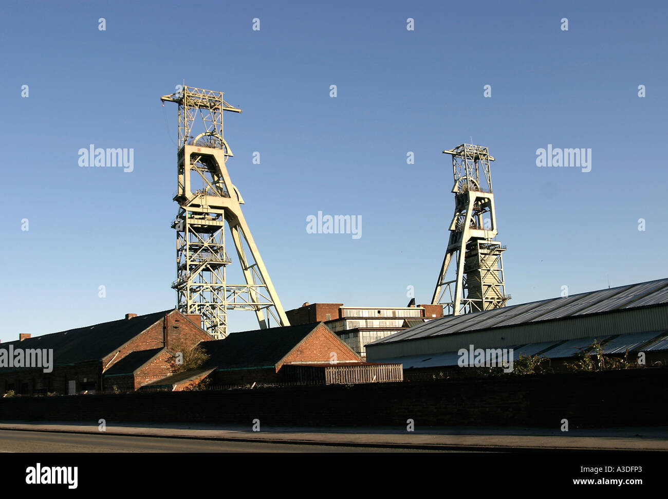 The pithead winding gear Clipstone Colliery Clipstone nr Mansfield Nottinghamshire Stock Photo