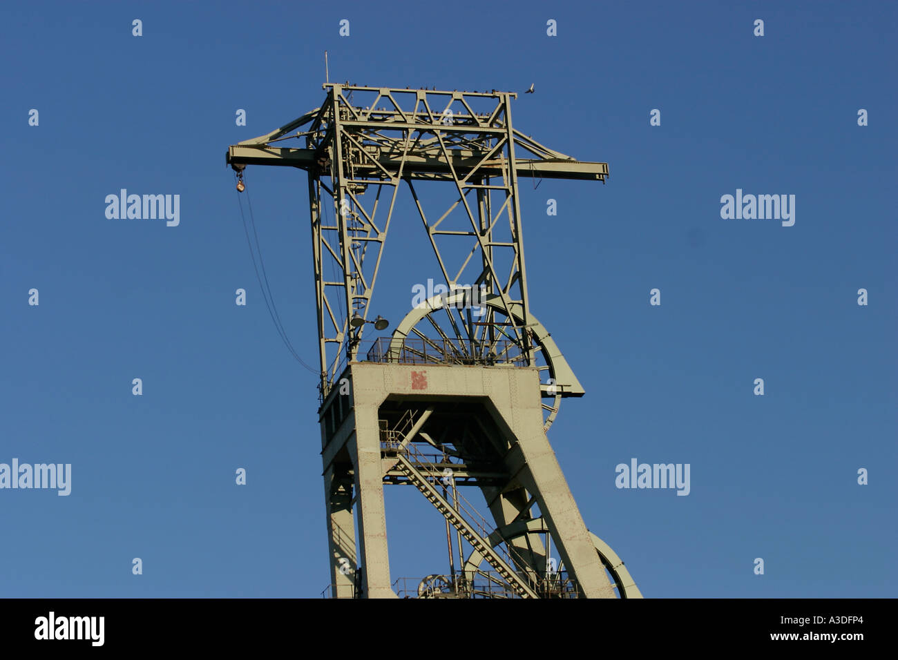 The pithead winding gear Clipstone Colliery Clipstone nr Mansfield Nottinghamshire Stock Photo