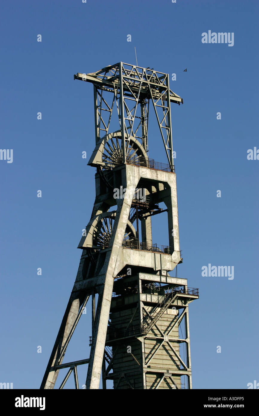 The pithead winding gear Clipstone Colliery Clipstone nr Mansfield Nottinghamshire Stock Photo