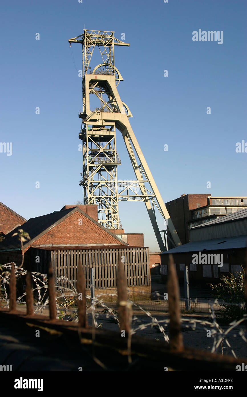 The pithead winding gear Clipstone Colliery Clipstone nr Mansfield Nottinghamshire Stock Photo